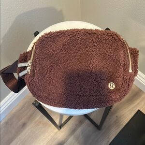 lululemon athletica Brown Crossbody Bag with Gold Hardware